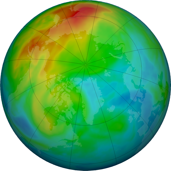 Arctic ozone map for 14 December 2020